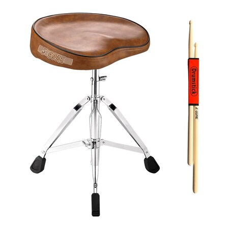 5 Core 5 Core Drum Throne - Height Adjustable Guitar Stool - Comfortable Drummer Chair for Adults and Kids DS CH BR SDL
